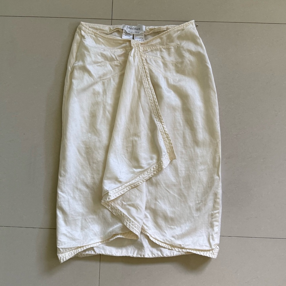 Max Mara Cream Wrap Skirt